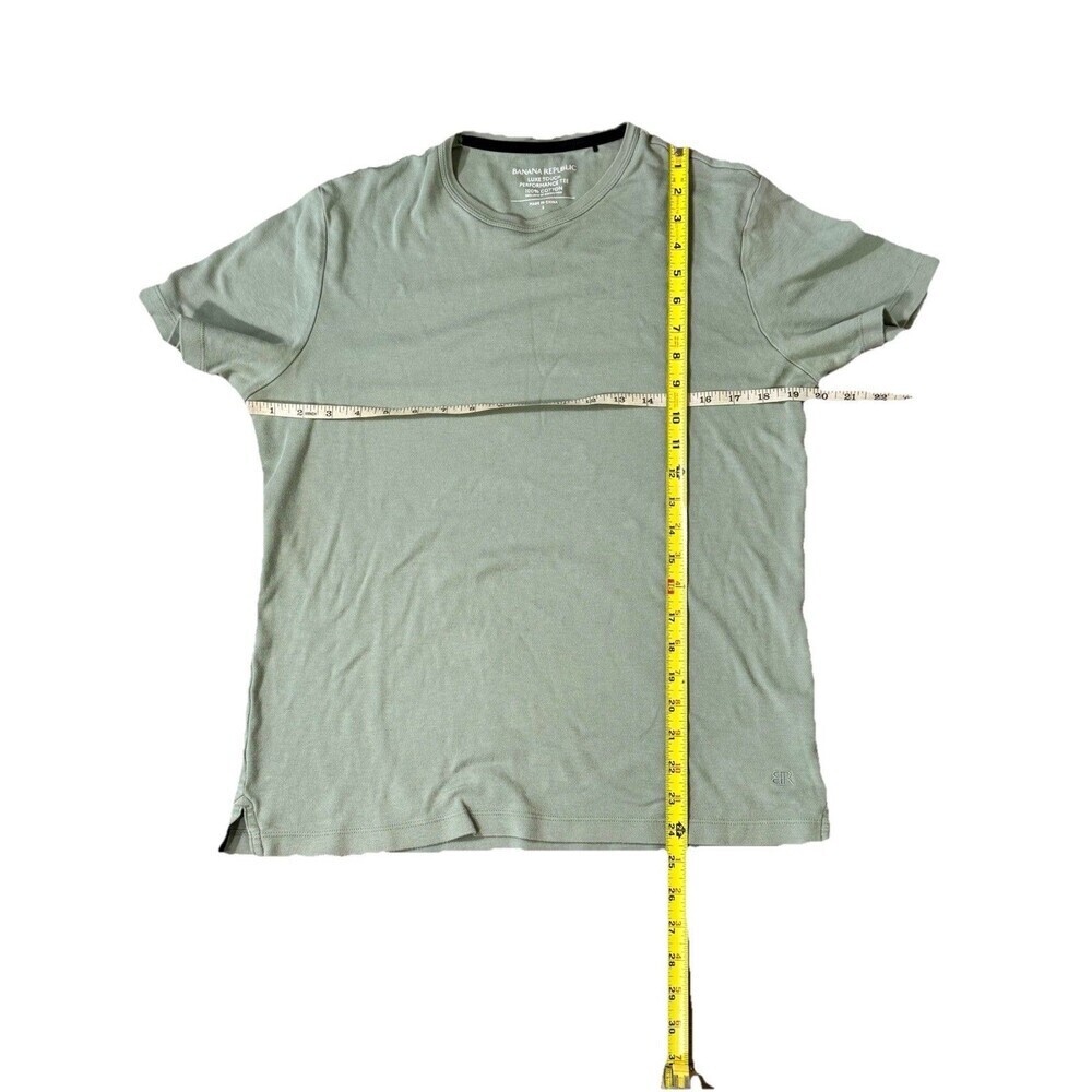 Banana Republic Luxe Touch Tee Womens S Green 100% Cotton Performance T-Shirt - Picture 6 of 8